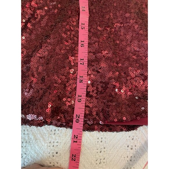 New Lane Bryant Red Sequins Top size 14 Babydoll Flutter short sleeve Holiday - Picture 9 of 11
